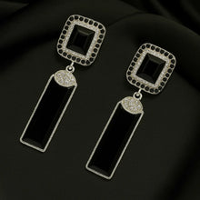 Kohinoor Noir Earrings - Black Stone Danglers