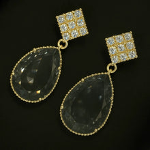 Aabroo Dewdrop Earrings - Gold Crystal Stud Drops