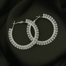 Noor-e-Hala Jhumkay - Silver Crystal Hoop