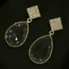 Aabroo Dewdrop Earrings - Gold Crystal Stud Drops