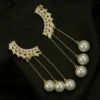 Noor-e-Nazakat Earrings - Gold Cascading Pearl Drops