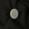 Chandbari Ring - Silver Oval Cluster Sparkle