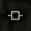 Noor-e-Siyaah Ring - Square Black Stone Cocktail