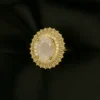 Mahira Moonlit Glow Ring - Oval Halo Elegance