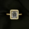 Meherbano Noor Ring - Gold & White Square Solitaire
