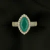 Meherbano Nazaria Ring - Aquamarine Marquise in Silver