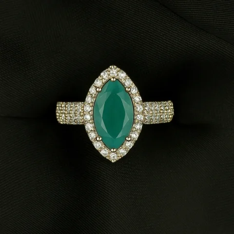 Meherbano Nazaria Ring - Aquamarine Marquise in Silver