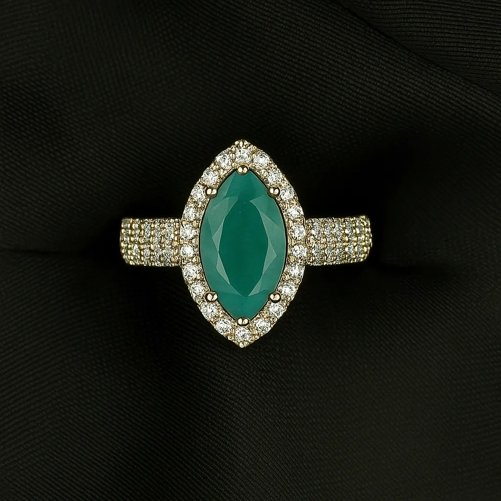 Meherbano Nazaria Ring - Aquamarine Marquise in Silver