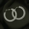 Noor-e-Hala Jhumkay - Silver Crystal Hoop