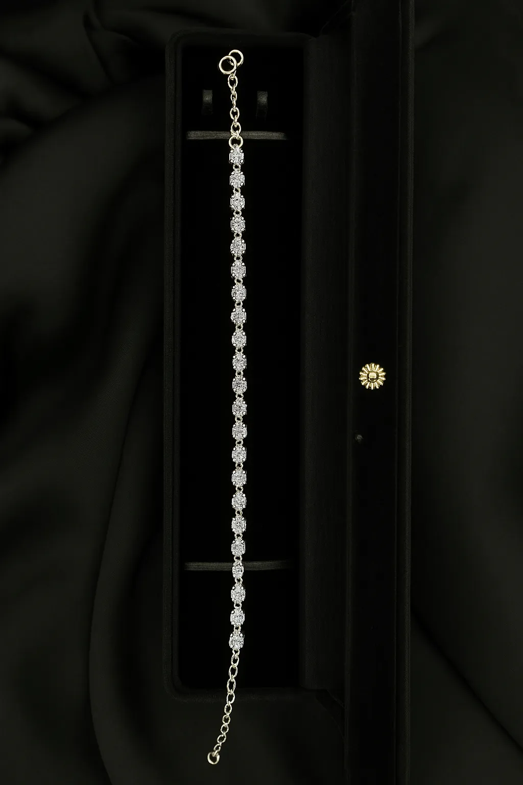 Noor-e-Zanjeer Payal - Silver Crystal Chain Anklet - Image 2