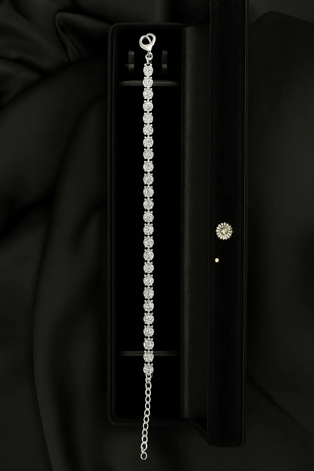 Noor-e-Zanjeer Payal - Silver Crystal Chain Anklet